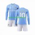 Camisola Manchester City Grealish 10 Criança Equipamento Primeiro 2023-2024 Manga Comprida